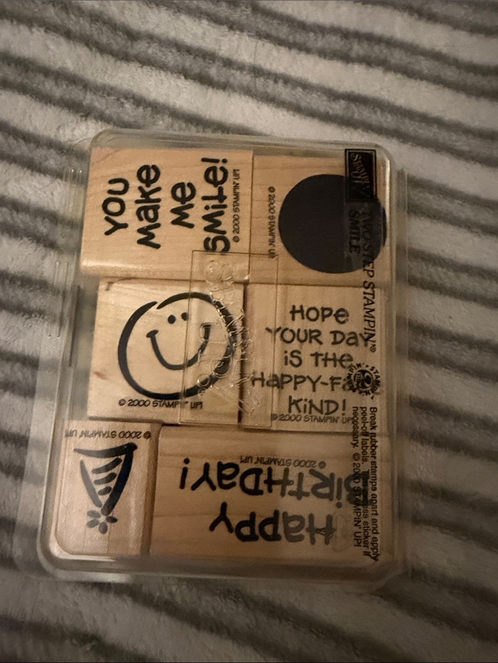 Stampin' Up! Wooden Stamp Set - Natural Wood, Black Ink Designs